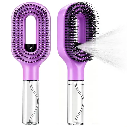 2 En 1 Peine Cepillo Pulverizador El Cabello Contra El Frizz
