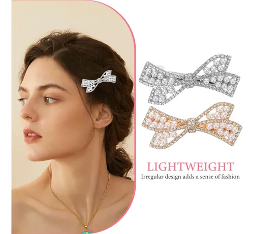 2 Pinzas Para El Pelo Con Diamantes De Imitación: Broches Br