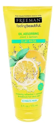 Freeman Mascarilla Facial Oil Absorbing Menta + Limón 175 ml Control Brillo