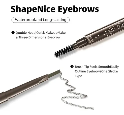 Set De 12 Lápices De Cejas 2 En 1 Mooglamor Marrón Oscuro