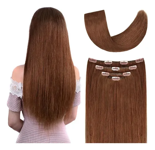 Extensiones De Cabello Humano Remy De 20 Pulgadas Con Clip P