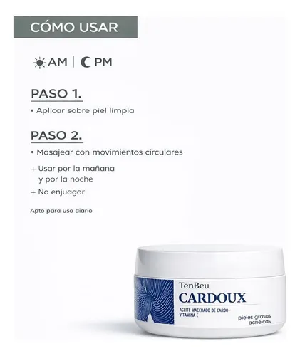 Crema Facial Botánica Tenbeu Cardo Piel Grasa Acné 30 Días