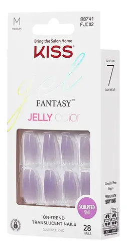 Uñas Kiss Glue-on Jelly Fantasy Nails Original Instantáneas