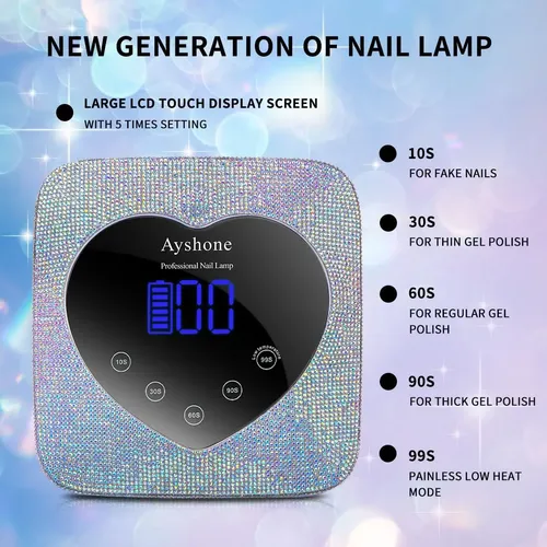 Lámpara De Uñas Uv Led Inalámbrica 72w Recargable Justin