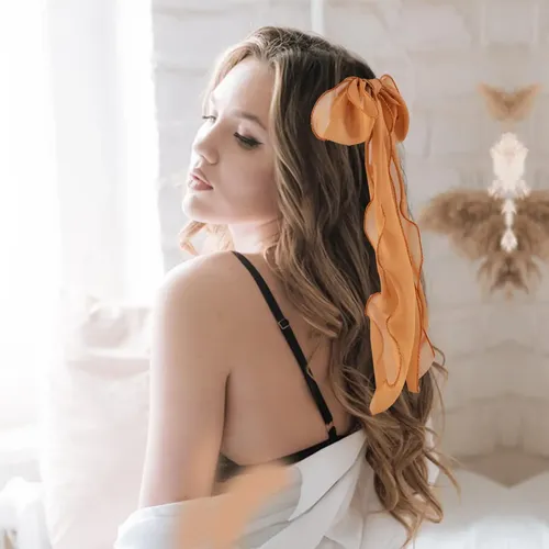 7 Faixas De Cabelo Com Laço, Scrunchies De Chiffon, .