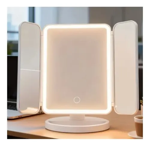 Espejo De Maquillaje Con Aumento 1x/2x/3x Luz Led 3 Modos