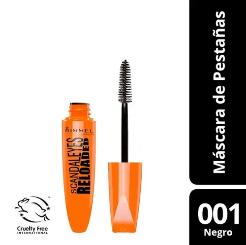 Máscara De Pestañas Rimmel Scandaleyes Reloaded 12ml Color Black