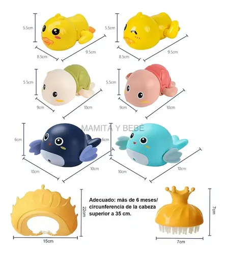 8pzs Juguetes Baño Para Bebé Gorro Ducha Cepillo Champú