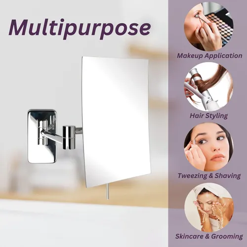 Espejo De Maquillaje Jerdon Para Pared Con Aumento 5x Cromo