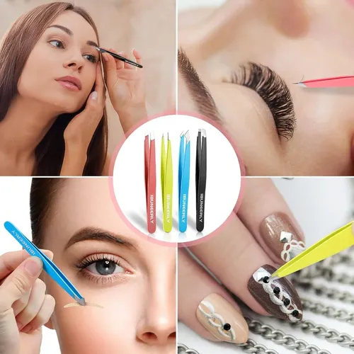 Juego De Pinzas Para Cejas Ibuneerly 4 Piezas Acero