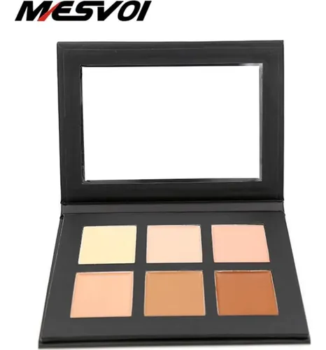 Kit Maquillaje Contorno E Iluminador Mesvol 6 Colores Medio