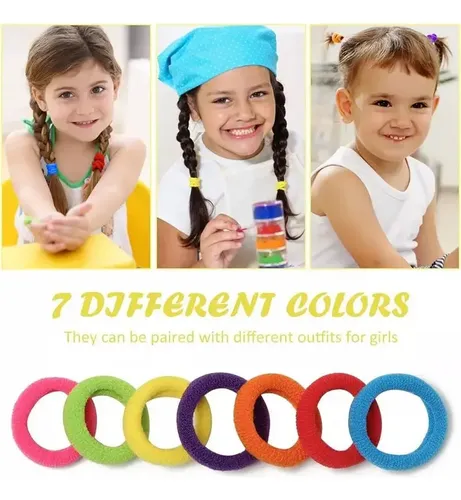 Xh 700 Gomas Para Cabello Donut Multicolor Niñas Coral Claro Sólido