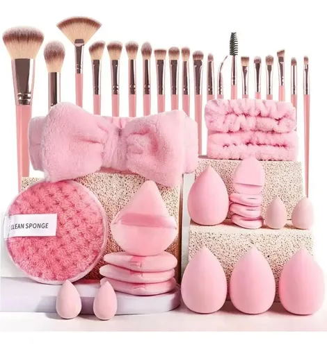 Set 40 Brochas Y Esponjas De Maquillaje Profesional