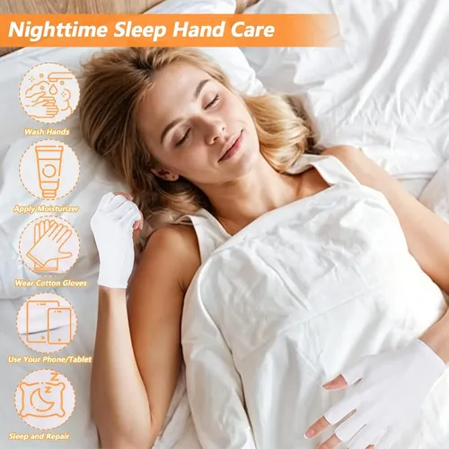Guantes Blancos Sin Dedos Hidratantes Para Noche 4 Pares