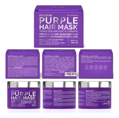 Mascarilla Capilar Sunatoria Keratin Purple & Blue Para Cabe