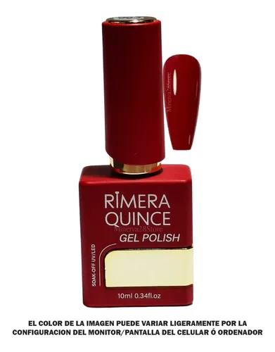 Esmalte Semipermanente De 10ml Marca Rimera Quince Apr.anmat
