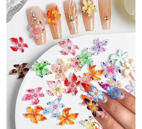 50 Adornos De Flores Para Decoración De Uñas,flores Hawaiana