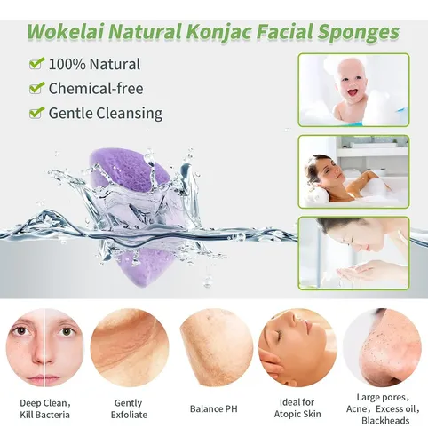 Conjunto De 6 Esponjas De Konjac Para Rostro Y Cuerpo