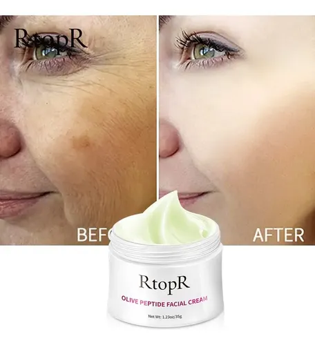 Crema Facial Antiarrugas Firmeza Piel Manchas Oliva Peptido!