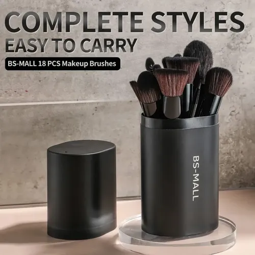 Brochas Bs-mall Makeup Brush Set 18 Pcs Premium. Negro
