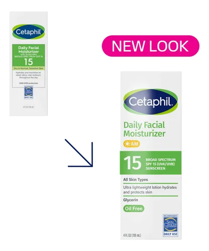 Crema Hidratante Facial Diaria Cetaphil Spf 15, 4 Onzas Líqu Sensible Día