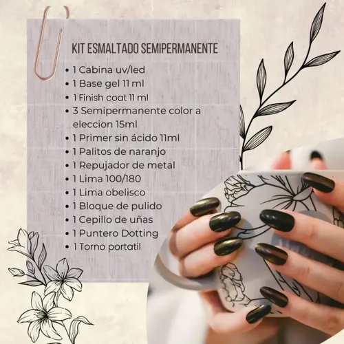 Kit Inicial X 15u Tejar Manicuria Esmalte Semi Cabina Torno