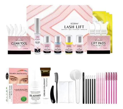 Kit Permanente Y Tinte De Pestañas Ecofan Diy Rizos