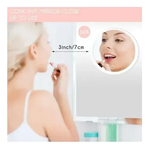 Prf Espejo De Aumento 30x Con Luz, Espejo De Maquillaje 2025