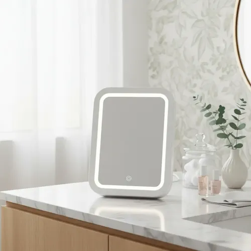 Espejo Con Luz Led Plegable Recargable Usb Maquillaje