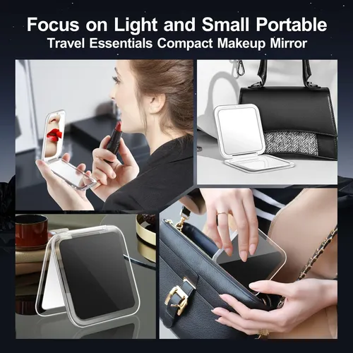 Espejo De Aumento Miyadiva 30x Compact Pocket Travel Negro