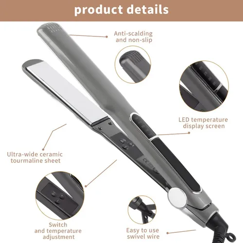 Hair Straightener Multigear Adjustment 480°f Ceramic Iron