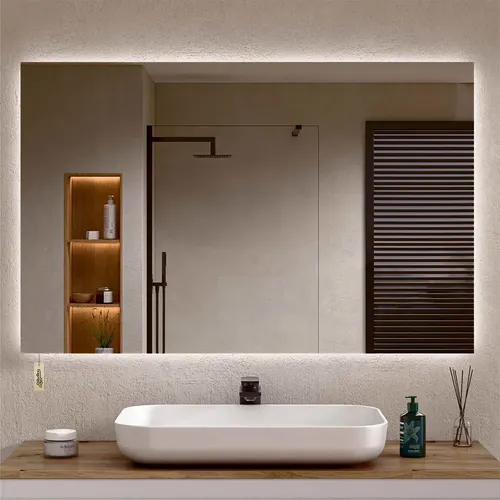Espejo Led Pared Apto Baño Decorativo Rectangular 80×60 Cm