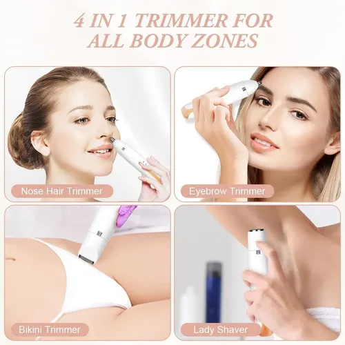 Recortadora Eléctrica Femenina 4 En 1 Body Intimate White 12