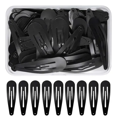 50 Pinzas De Pelo Negras Con Forma De Broche, 5 Cm, Para Niñ