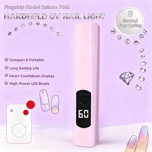 Lámpara Uv Portátil Para Uñas Gel Con Pantalla Led