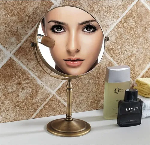 Espejo De Maquillaje Leyden De Latón Envejecido Con 3 Aument