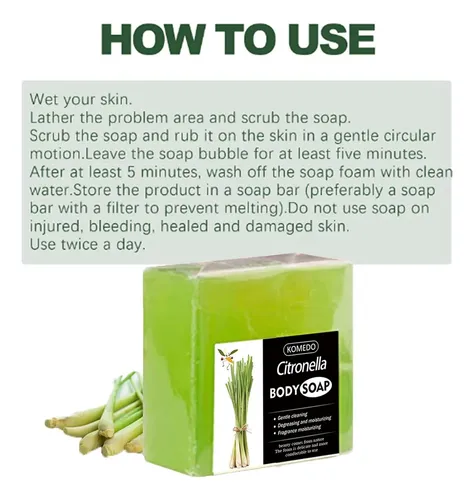 Jabón Komedo Citronela 2 En 1 Gel Corporal De Hierba Limón 2