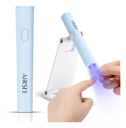 Lámpara Uv Portátil Recargable Azul Con Temporizador