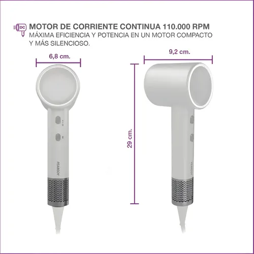 Secador De Pelo 1600w Peabody Spdc01b C/accesorios Blanco