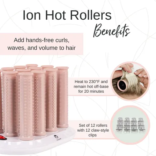 Calista Rulos Térmicos Para Cabello Corto 12 Piezas Rosa