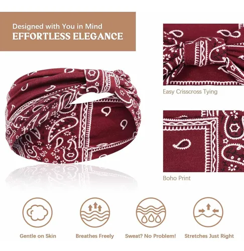 Cinta Para Yoga Ancha Absorbente Estilo Bohemio Anudada