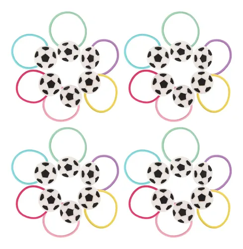24 Piezas De Elásticos Deportivos De Fútbol Para Niñas, Pelo