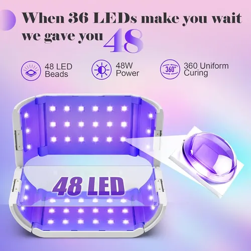 Lámpara Uv Doble 48 Leds 360° Para Resina Y Manualidades