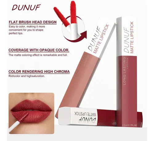 Labiales Líquidos Mate Larga Duración Dunuf X8 01