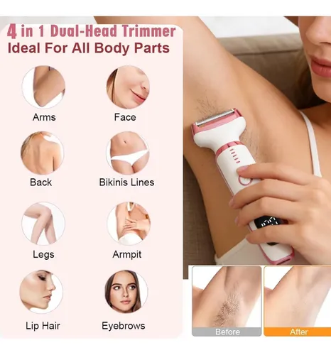 Depiladora Recargable 4 En 1 For Mujer Con Accesorios Blanco
