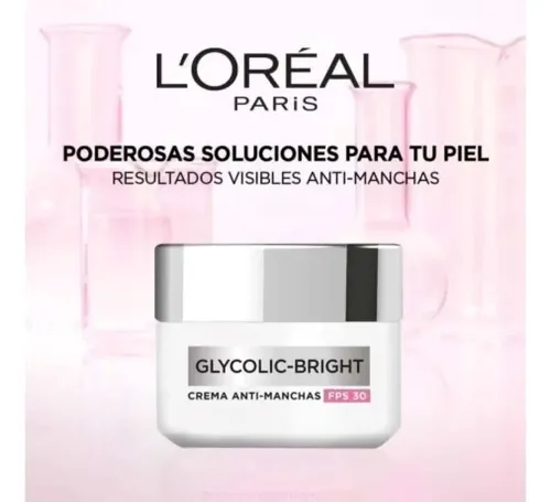 Glycolic Bright L’oréal Paris Día Fps30 Anti-manchas X 50 Ml