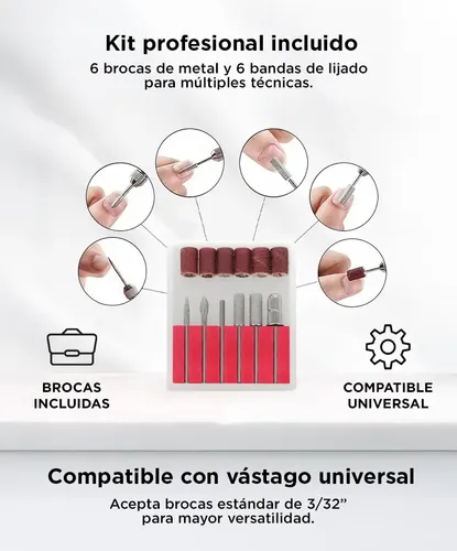 Torno Para Uñas Care By Gadnic T20k Pro Brocas Limas Velocidad Ajustable 20 000 RPM 220 V