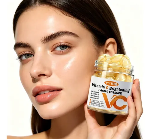 Esencia Facial Iluminadora Con Vitamina C, 50 Cápsulas Por F Todo Tipo De Piel Día/noche
