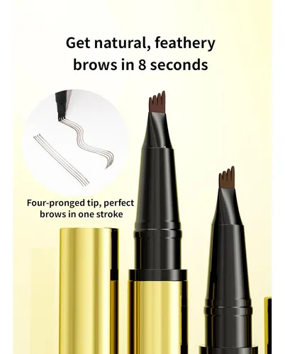 Lápiz De Cejas 2-en-1 W3w Marrón Oscuro Impermeable