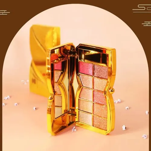 Paleta Glitter De Sombras Oro 10 Colores Resistente